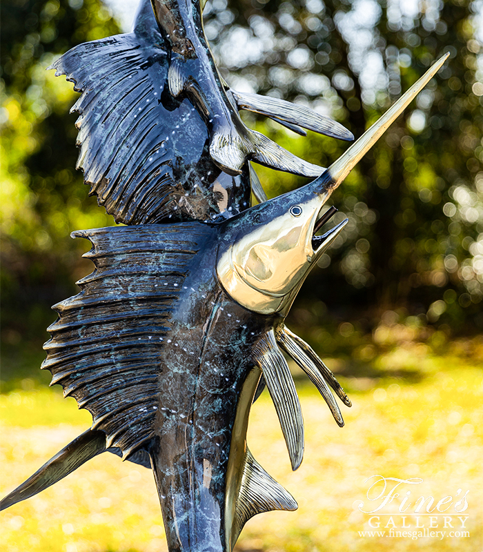 Bronze Fountains  - A Trio Of Sailfish In Bronze - BF-880